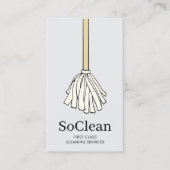 かわいいメイドハウスクリーニングサービスマンガモップ 名刺 (正面)