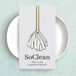 かわいいメイドハウスクリーニングサービスマンガモップ 名刺