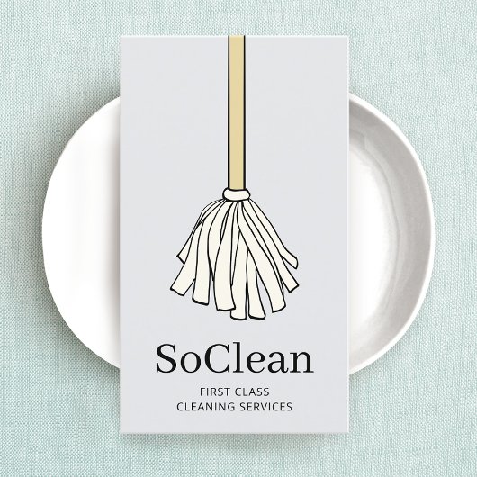 かわいいメイドハウスクリーニングサービスマンガモップ 名刺