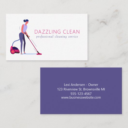 かわいいメイドハウスクリーンサービス 名刺 (正面/裏面)