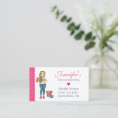 かわいいメイドハートハウス清掃サービス 名刺 (スタンド正面)