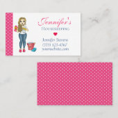 かわいいメイドハートハウス清掃サービス 名刺 (正面/裏面)