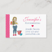 かわいいメイドハートハウス清掃サービス 名刺 (正面)