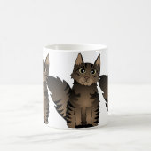 かわいいメインのあらいぐま猫の漫画-ブラウンの虎猫 コーヒーマグカップ (中央)