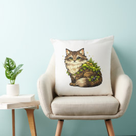 かわいいメインクーンの猫 カスタムネームアクセント クッション