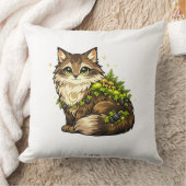 かわいいメインクーンの猫 カスタムネームアクセント クッション (ブランケット)