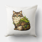 かわいいメインクーンの猫 カスタムネームアクセント クッション (正面)
