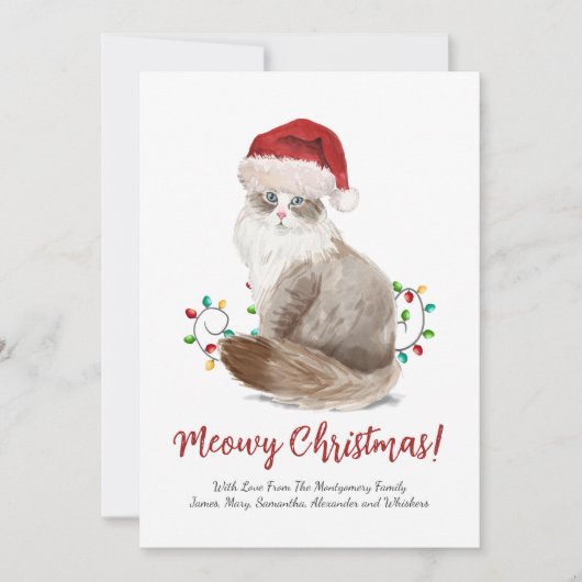 かわいいメオウィクリスマスキャットサンタハットカスタム シーズンカード (正面)