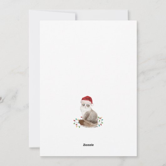 かわいいメオウィクリスマスキャットサンタハットカスタム シーズンカード (裏面)