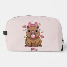 かわいいメガネのカピバラと風船ガム