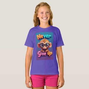 かわいいメガネのキャラクターのサル Tシャツ