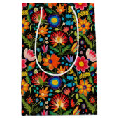 かわいいメキシカンフィエスタの花 ミディアムペーパーバッグ (正面)