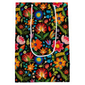 かわいいメキシカンフィエスタの花 ミディアムペーパーバッグ (裏面)