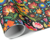 かわいいメキシカンフィエスタの花 ラッピングペーパー (ロールコーナー)