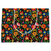 かわいいメキシカンフィエスタの花 ラージペーパーバッグ (正面)