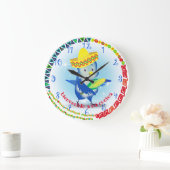 かわいいメキシコのソンブレロ鳥パーソナライズされたの台所 ラージ壁時計 (ホーム)