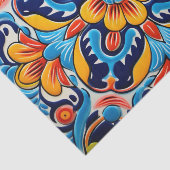 かわいいメキシコのタイル模様 薄葉紙 (詳細)