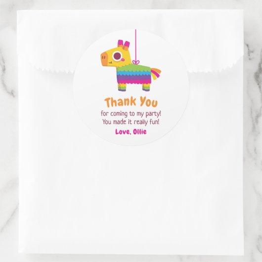 かわいいメキシコのピナタありがとう子供の誕生日パーティー ラウンドシール (バッグ)