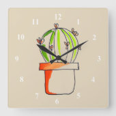 かわいいメキシコサボテンの芸術 スクエア壁時計 (正面)