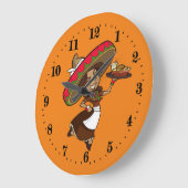 かわいいメキシコ人の女性の装飾 ラージ壁時計 (傾斜)