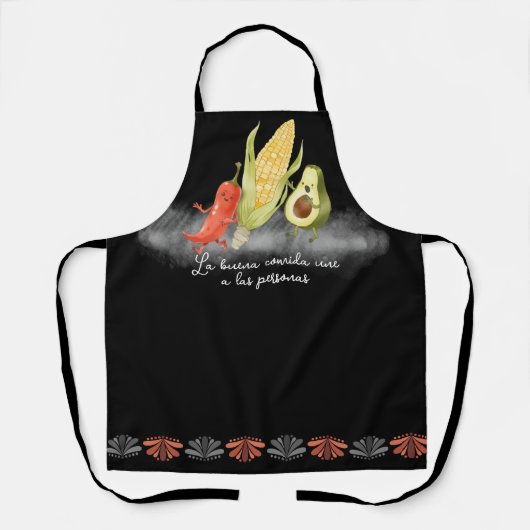 かわいいメキシコ料理パーソナライズされた料理キッチン エプロン (正面)