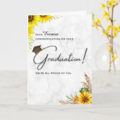 かわいいメッセージおめでとう卒業フローラ カード (黄色い花)