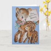 かわいいメッセージが付いているヴィンテージのBambiの母の日カード カード (黄色い花)