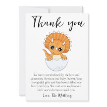 かわいいメッセージのベビーシャワー感謝カード