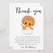 かわいいメッセージのベビーシャワー感謝カード 招待状 (正面/裏面)