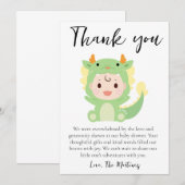 かわいいメッセージのベビーシャワー感謝カード 招待状 (正面/裏面)
