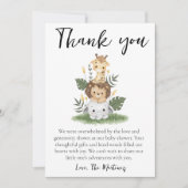 かわいいメッセージのベビーシャワー感謝カード 招待状 (正面)