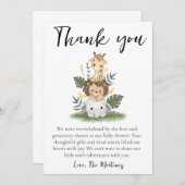 かわいいメッセージのベビーシャワー感謝カード 招待状 (正面/裏面)