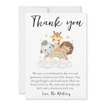 かわいいメッセージのベビーシャワー感謝カード
