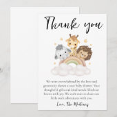 かわいいメッセージのベビーシャワー感謝カード 招待状 (正面/裏面)