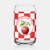 かわいいメッセージを追加するリンゴ愛好家 ガラス缶 (正面)