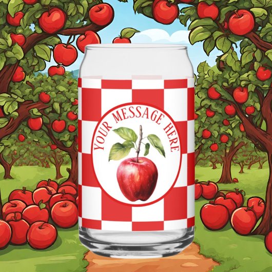 かわいいメッセージを追加するリンゴ愛好家 ガラス缶