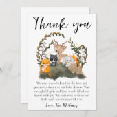 かわいいメッセージベビーシャワーサンキューカード 招待状 (正面/裏面)