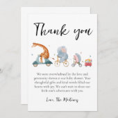 かわいいメッセージベビーシャワーサンキューカード 招待状 (正面/裏面)