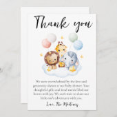 かわいいメッセージベビーシャワーサンキューカード 招待状 (正面/裏面)