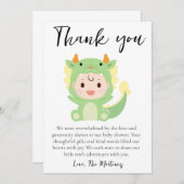 かわいいメッセージベビーシャワーサンキューカード 招待状 (正面/裏面)