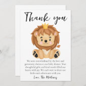 かわいいメッセージベビーシャワーサンキューカード 招待状 (正面/裏面)