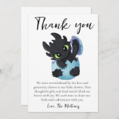 かわいいメッセージベビーシャワーサンキューカード 招待状 (正面/裏面)