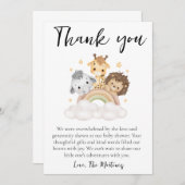かわいいメッセージベビーシャワーサンキューカード 招待状 (正面/裏面)