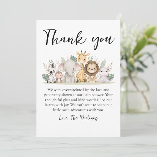 かわいいメッセージベビーシャワーサンキューカード 招待状 (スタンド正面)