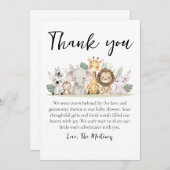 かわいいメッセージベビーシャワーサンキューカード 招待状 (正面/裏面)