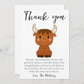 かわいいメッセージベビーシャワーサンキューカード 招待状 (正面/裏面)