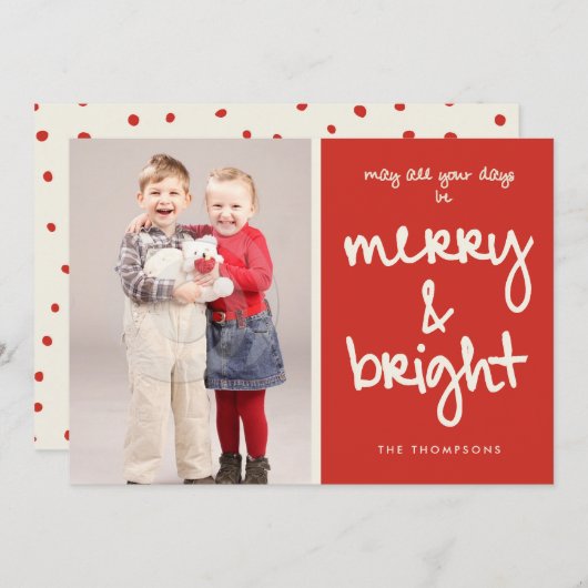 かわいいメリーおもしろいと明るい写真 シーズンカード (正面/裏面)