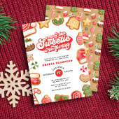 かわいいメリーかわいい小さな甘いジンジャーブレッド赤ちゃんシャワー 招待状