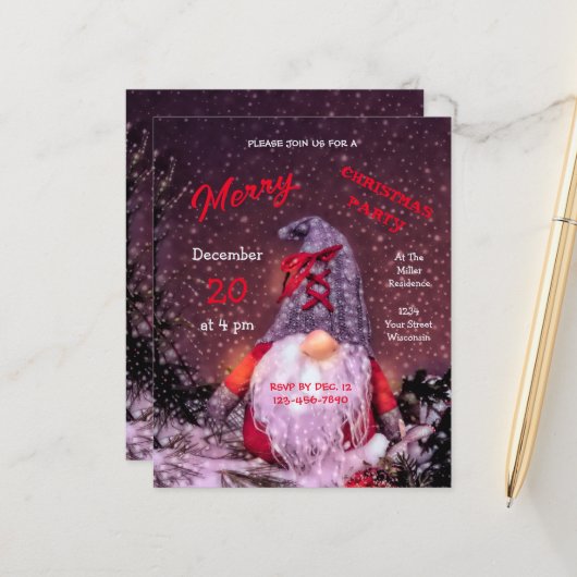 かわいいメリークリスマスお洒落格言予算 (正面/裏面インサイチュ)