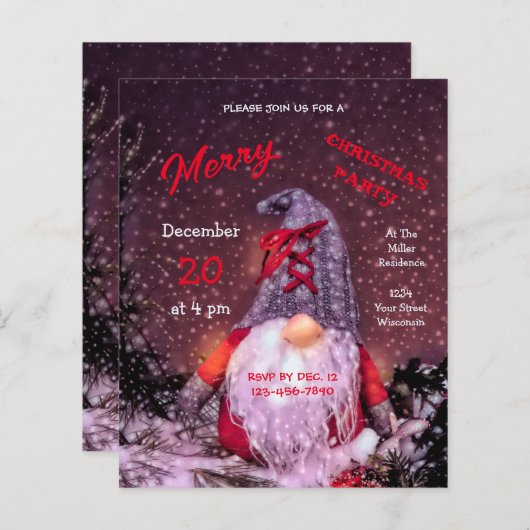 かわいいメリークリスマスお洒落格言予算 (正面/裏面)